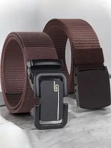 Metronaut Men Pack Of 2 Textured  Belt