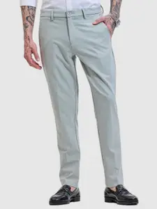 Snitch Men Classic Regular Fit Mid-Rise Trousers