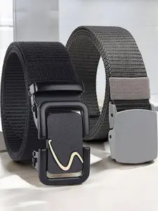 Metronaut Men Pack of 2 Textured Formal Belt