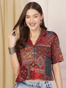 Anouk Rustic Floral Print Shirt Style Top