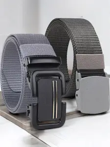 Metronaut Men Pack Of 2 Textured Belt