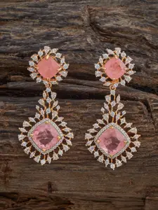 Kushal's Fashion Jewellery Rhodium Embellished Spherical Shaped Bridal Studs