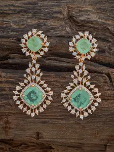 Kushal's Fashion Jewellery Rose Gold Plated Zircon Stones Embellished Bridal Jewellery Set