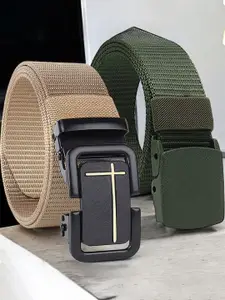 Metronaut Men Textured Pack Of 2 Belt