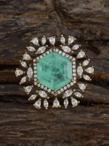 Kushal's Fashion Jewellery Embellished Bridal Blue Floral Studs