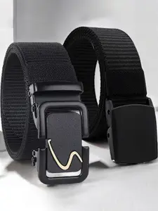 Metronaut Men Pack Of 2 Textured Belt