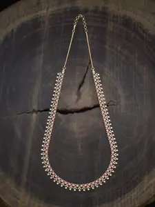 Kushal's Fashion Jewellery Gold-Plated Zircon Stone Studded Statement Necklace