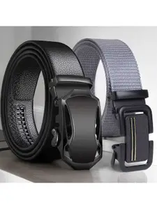 Metronaut Men Textured Pack of 2 Belt