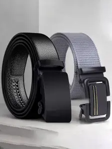 Metronaut Men Pack Of 2 Textured  Belt