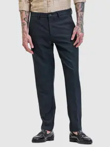 Snitch Men Smart Slim Fit Mid-Rise Trousers