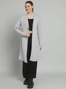 Chemistry Self Design Woollen Longline Open Front Shrug