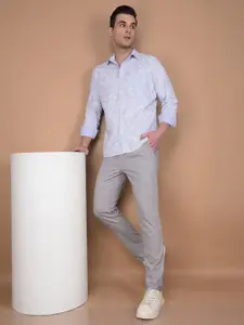 Crimsoune Club Men Classic Fit Spread Collar Abstract Printed Cotton Casual Shirt