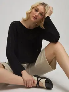 Virgio Women Cotton Round Neck Regular Length Solid Regular Sleeves Top