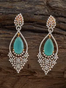 Kushal's Fashion Jewellery Gold-Plated Zircon Embellished Bridal Teardrop  Drop Earrings