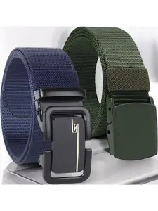 Metronaut Men Pack Of 2 Textured Belt
