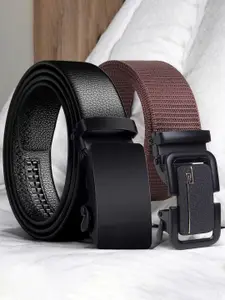 Metronaut Men Pack of 2 Textured Belt