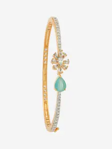 Kushal's Fashion Jewellery Gold-Plated Cubic Zirconia-Studded Party Kada Bangle