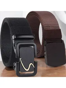 Metronaut Men Pack Of 2 Textured Belt