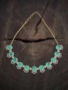 Kushal's Fashion Jewellery Gold-Plated Zircon Stone Studded Statement Necklace