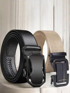 Provogue Men Pack of 2 Textured Formal Belt