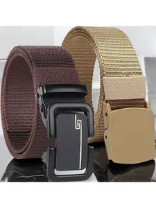 Metronaut Men Pack Of 2 Textured Belt