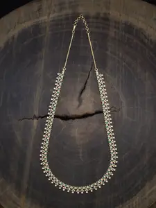 Kushal's Fashion Jewellery Gold-Plated Zircon Studded Statement Necklace