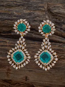 Kushal's Fashion Jewellery Embellished Bridal Rhodium-Plated Circular Studs