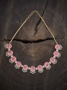 Kushal's Fashion Jewellery Gold-Plated Zircon Stone Studded Statement Necklace