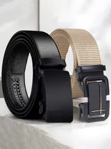 Provogue Men Striped Pack Of 2 Belt