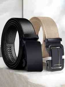 Metronaut Men Pack of 2 Textured Belt