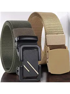 Metronaut Men Pack of 2 Textured Formal Belt