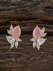 Kushal's Fashion Jewellery Rhodium-Plated Cubic Zirconia Embellished Bridal Drop Earrings