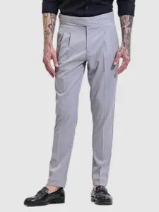 Snitch Men Smart Slim Fit Pleated Trousers