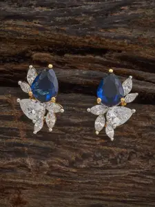 Kushal's Fashion Jewellery Rhodium-Plated Contemporary Zircon Embellished Bridal Earrings