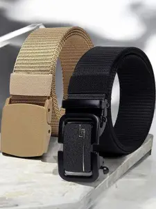 Metronaut Men Pack Of 2 Textured Belt
