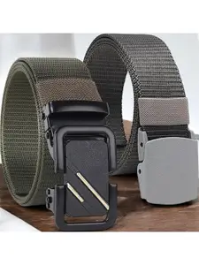 Metronaut Men Pack Of 2 Textured Belt