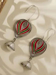 Priyaasi Silver Plated Contemporary Balloon Shaped Drop Earrings