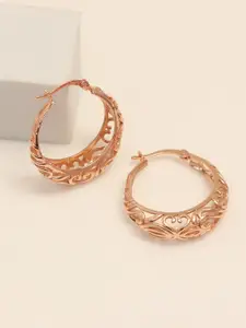 LeCalla 925 Sterling Silver 14K Rose Gold-Plated Contemporary Shaped Hoop Earrings