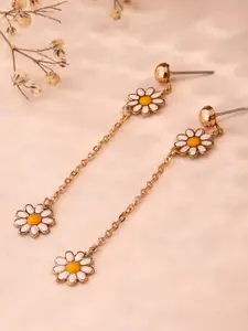 Priyaasi Gold-Plated Floral Drop Earrings