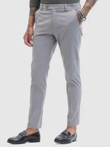 Snitch Men Smart Slim Fit Mid-Rise Formal Trouser