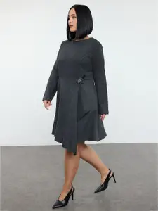 Trendyol Women Round Neck Fit & Flare Above Knee Dress