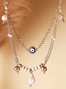 Priyaasi Gold-Plated Pearls Studded Contemporary Necklace