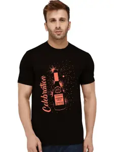 London Hills Men Graphic Printed Round Neck Cotton Slim Fit T-shirt