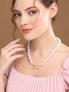 Priyaasi Gold-Plated Pearls Beaded Necklace