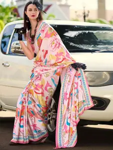 DEVATITHI Floral Satin Saree