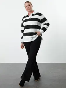 Trendyol Women Cotton Striped Sweatshirt