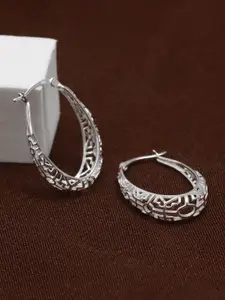 LeCalla 925 Sterling Silver Contemporary Shaped Hoop Earrings