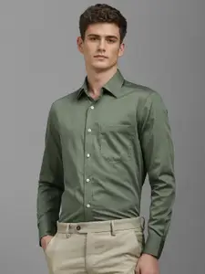 Louis Philippe Men Classic Slim Fit Spread Collar Solid Cotton Formal Shirt