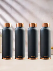 BOROSIL Grey 4 Pieces Copper Water Bottle 1L Each