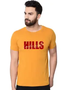 London Hills Men Typography Printed Round Neck Cotton Slim Fit T-shirt